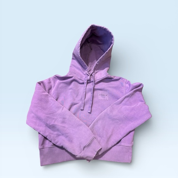 Coach Tops - Coach Purple Cropped Hoodie